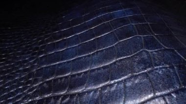 Blue leather texture close up. Raw material for leather bags, shoes, jackets, purse, garments, shoes, belts