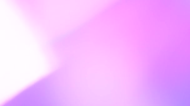 Pastel neon růžová fialová měkká duhová barva holografický duhový gradient. Porucha hologramu. Světlo skrz hranol a kouř. Abstraktní pozadí — Stock video