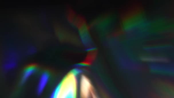 Ουράνιο Τόξο Χρώματα Φωτεινά Και Λαμπερά Αντανακλάσεις Πολύχρωμο Ολογραφικό Υπόβαθρο — Αρχείο Βίντεο