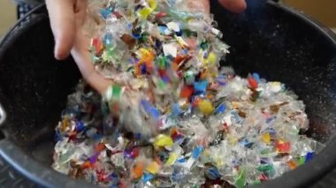 Waste Plastic Bottle Recycling. The plastic factory, manufacture and industry. High quality 4k footage