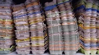 Paper egg cartons for recycle. High quality 4k footage