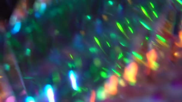 Bagliore Delle Lenti Luce Attraverso Sfaccettature Cristallo Lampeggia Con Colori — Video Stock