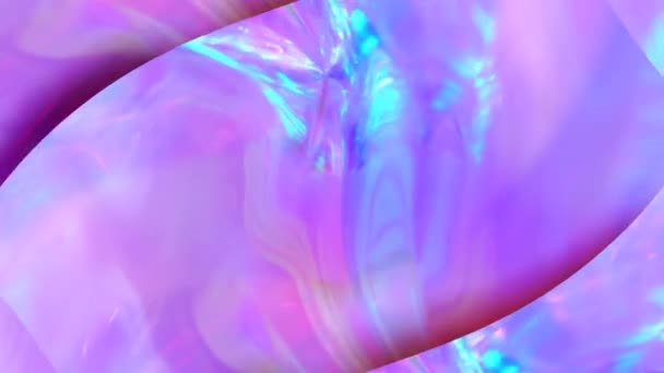 Arco Iris Holográfico Rosa Púrpura Azul Abstracto Moviendo Fondo Festivo — Vídeos de Stock