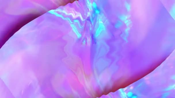 Glanzende Fonkelende Gloed Led Neon Paars Roze Goud Gloeiend Refractie — Stockvideo