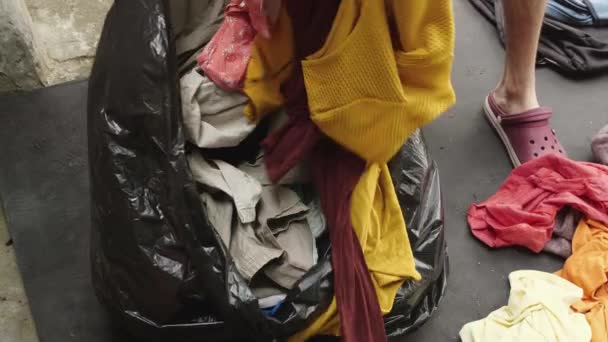 Tekstil Geri Dönüşümü Küresel Moda Kültüründe Tüketim Atık Üretimi Üzerine — Stok video