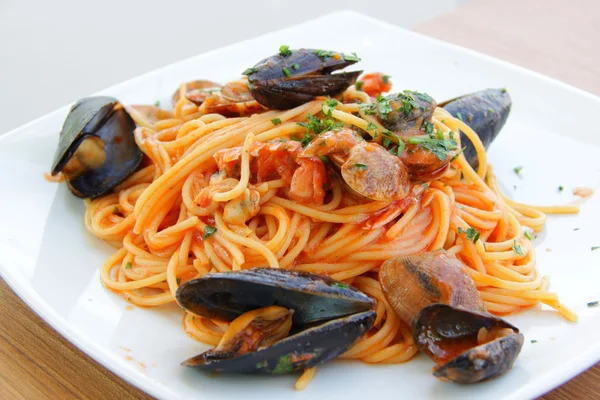 Espaguetis de mariscos — Foto de Stock