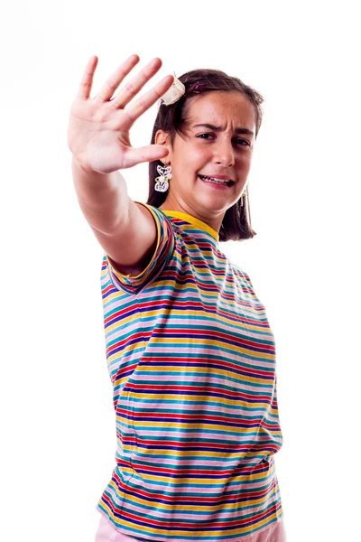 Little girl with open hands — Stok fotoğraf