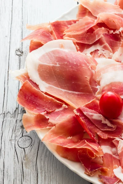 Real pork ham from Italy Bologna — Stock Photo, Image