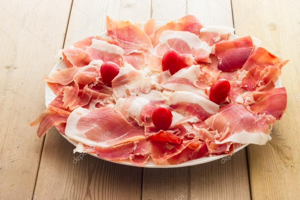 Real pork ham from Italy Bologna