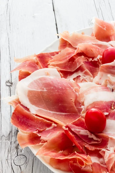 Real pork ham from Italy Bologna — Stock Photo, Image