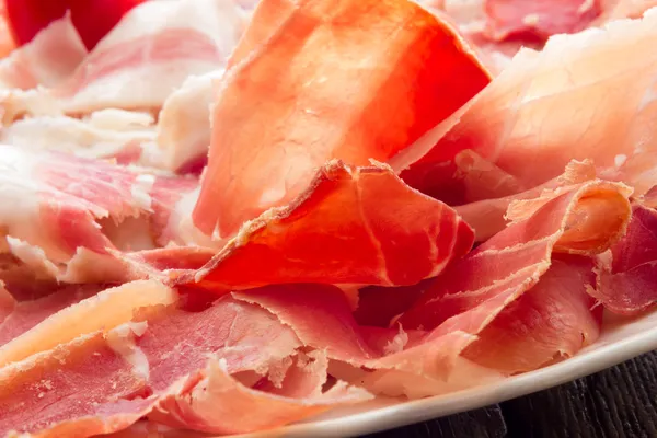 Real pork ham from Italy Bologna — Stock Photo, Image