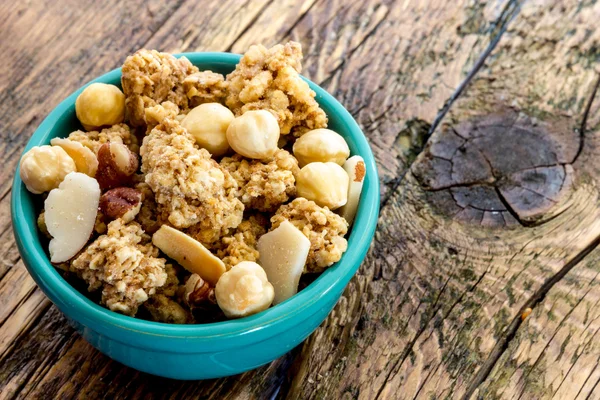 Cereales con almendras y cacahuetes — Foto de Stock
