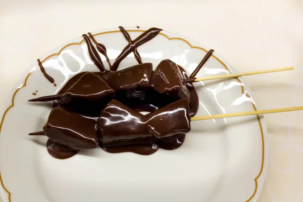 Schokoladen-Dip-Früchte — Stockfoto