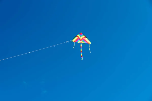 Kites Coloridos Voando Sobre Céu — Fotografia de Stock