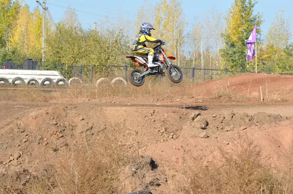 Campeonato Júnior de Motocross — Fotografia de Stock