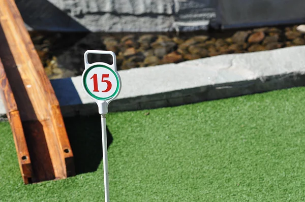 Mini golf nummer hole — Stockfoto