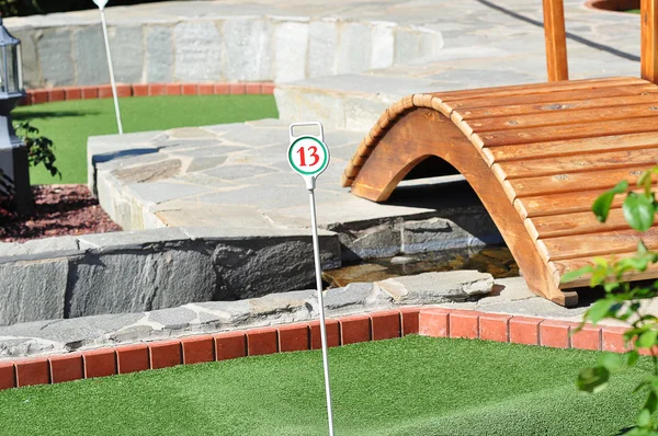 Mini golf szám lyuk — Stock Fotó