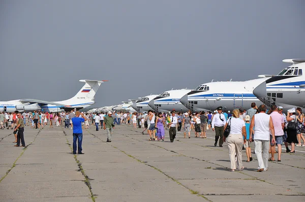 Свято 100 років військового військово-повітряних сил Росії — стокове фото