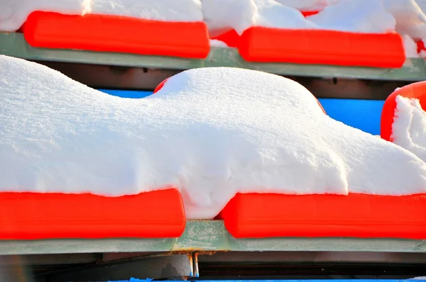 Rows of chairs the ice stadium — Stock Photo, Image