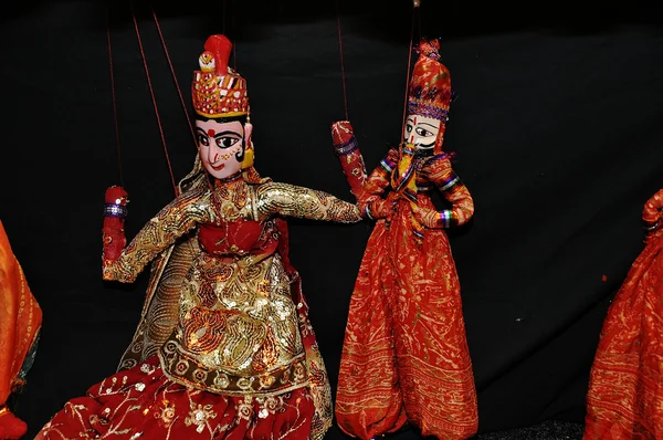 来自印度的多色木偶 — 图库照片