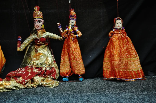 来自印度的多色木偶 — 图库照片