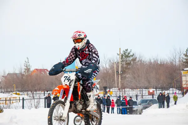 Invierno Concursos de Motocross entre Juniors — Foto de Stock