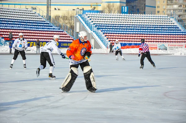 Jogo de bandy — Fotografia de Stock