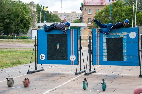 Konkursy na ogień stosowane sport lub sportu pożarowo ratownicze — Zdjęcie stockowe