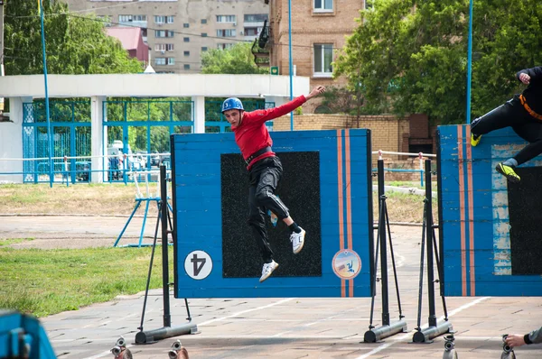 Konkursy na ogień stosowane sport lub sportu pożarowo ratownicze — Zdjęcie stockowe