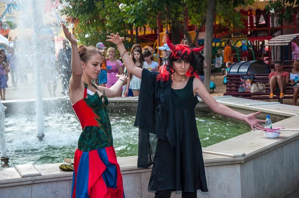 Verkleiden sich auf ivan kupala day Feier — Stockfoto