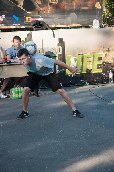 Fans van voetbal freestyle — Stockfoto