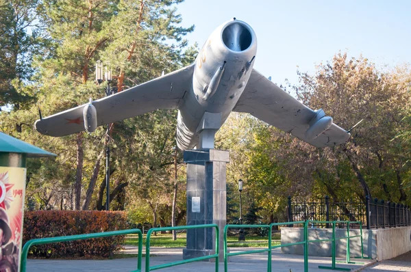 The city of Orenburg details MiG 17 — Stock Photo, Image