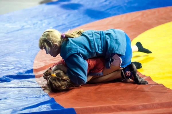 Sambo or Self-defense without weapons. Competitions girls — Stock Photo, Image