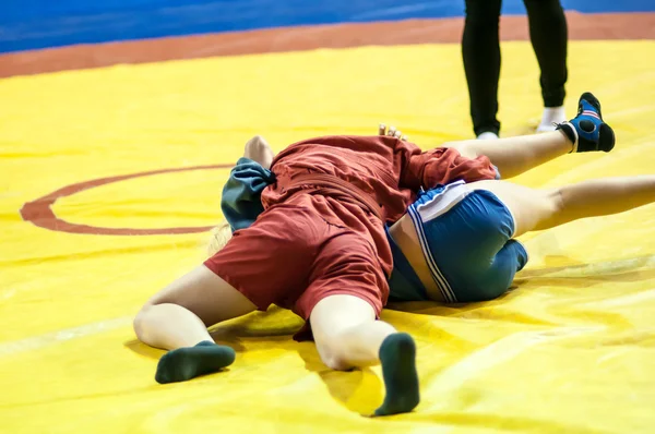 Sambo or Self-defense without weapons. Competitions girls — Stock Photo, Image