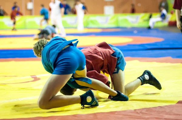 Sambo or Self-defense without weapons. Junior competitions — Stock Photo, Image