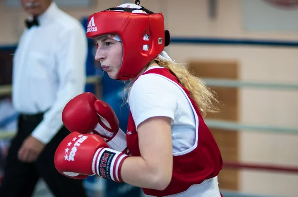 Competição Boxe entre meninas . — Fotografia de Stock