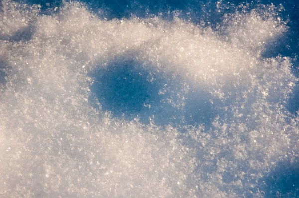 La texture de la neige molle et duveteuse, fond de neige — Photo