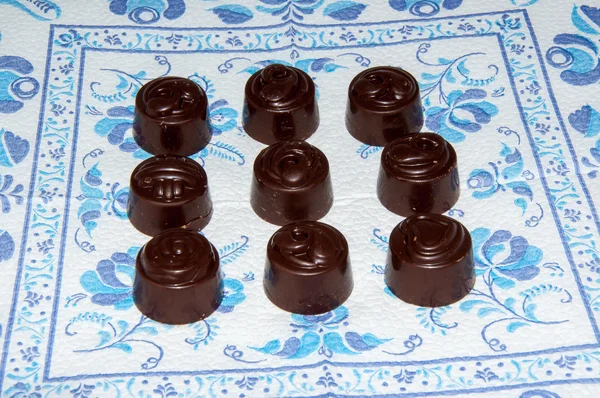 Bonbons au chocolat différents antidépresseurs sucrés — Photo