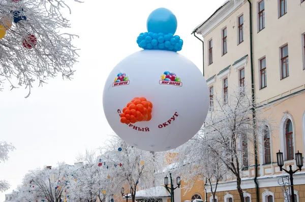 Competição de Ano Novo de bonecos de neve — Fotografia de Stock