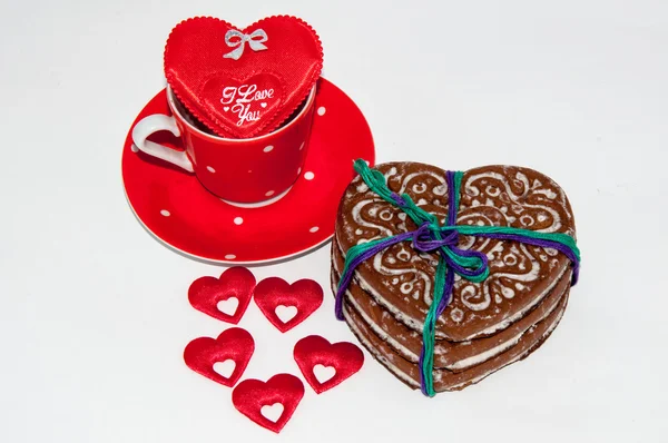 De dag van Valentijnskaarten gebak — Stockfoto