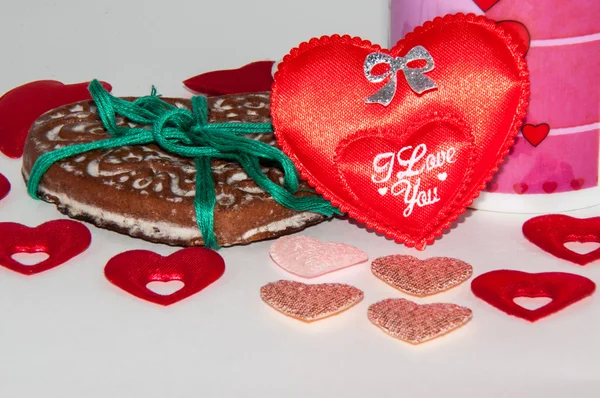 De dag van Valentijnskaarten gebak — Stockfoto