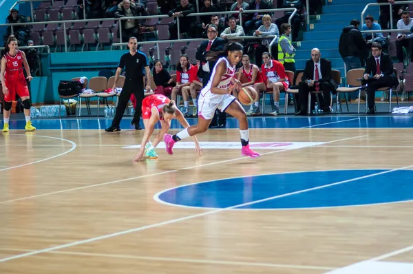 Basketball game Russia Spain — Stock Photo, Image