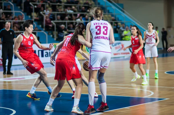 Basketball game Russia Spain — Stock Photo, Image