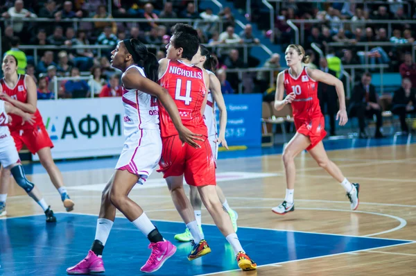 농구 게임 러시아 스페인 — 스톡 사진