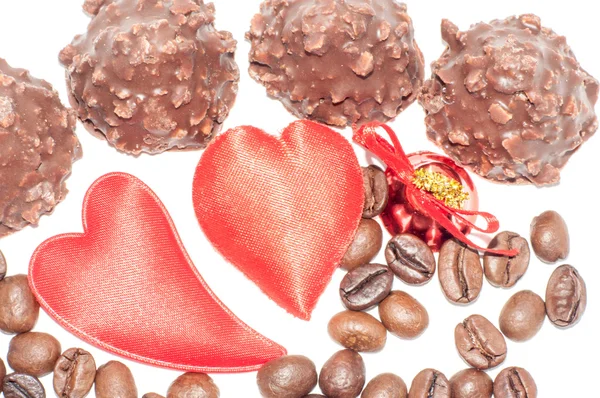 Bonbons au chocolat coeur le jour de la Saint-Valentin . — Photo