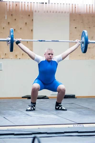 Heavy athletics, weightlifter — Stock Photo, Image