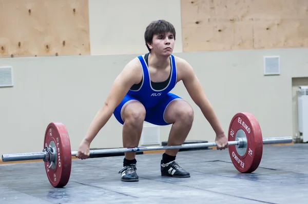 Heavy athletics, weightlifter — Stock Photo, Image
