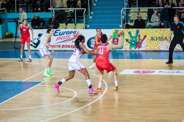 Basketball game Russia Spain... — Stock Photo, Image