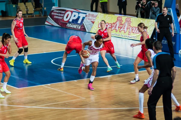 Basketball game Russia Spain... — Stock Photo, Image