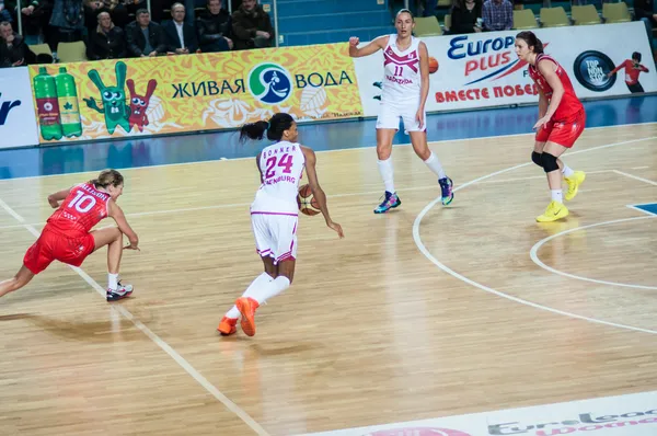 Basketball game Russia Spain... — Stock Photo, Image